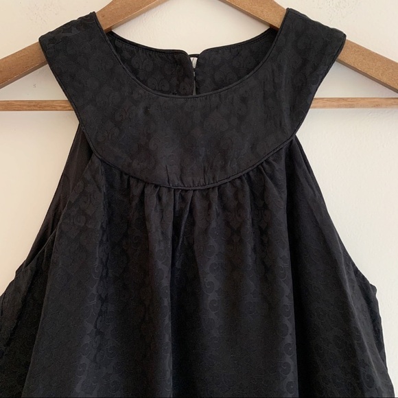 Alice & Trixie Silk Halter Tunic Top Small Black Purple - Picture 2 of 7